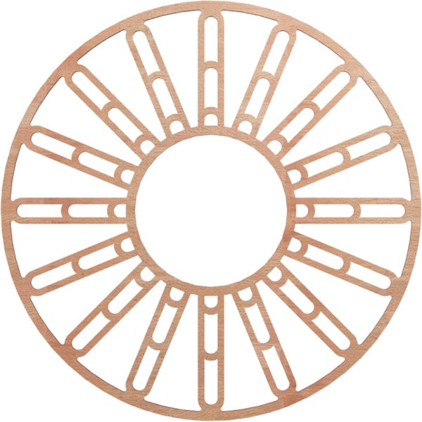 Ekena Millwork Hale Wood Fretwork Pierced Ceiling Medallion, Cherry, 28"OD x 10 1/8"ID x 3/8"T CMWP28X28X0375HHCH - main